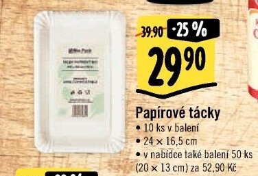 Tácky papírové EKO