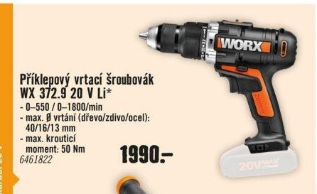 Příklepový vrtací šroubovák WX 372.9 20 V - Hornbach akcniletaky.com