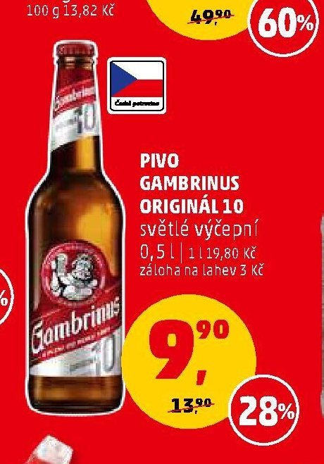 PIVO GAMBRINUS ORIGINÁL 10