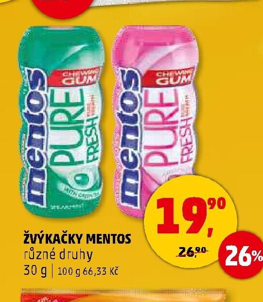 Žvýkačky Mentos různé druhy 30 g