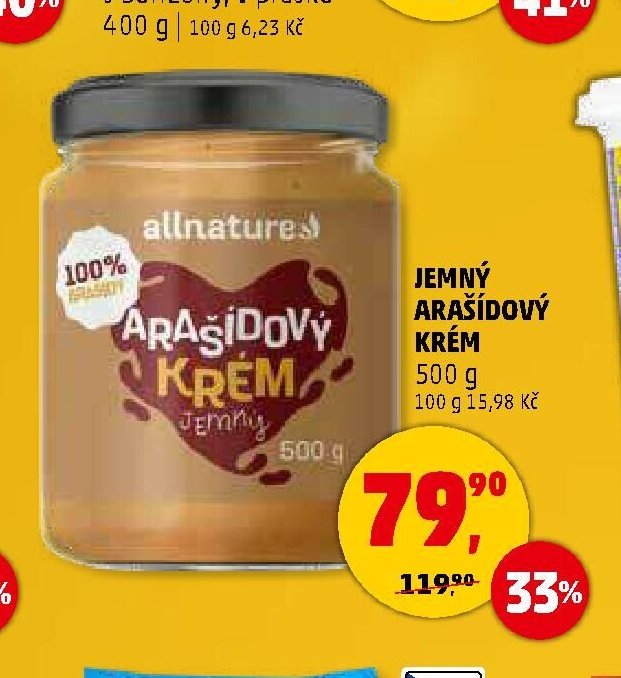 Jemný arašídový krém Allnature