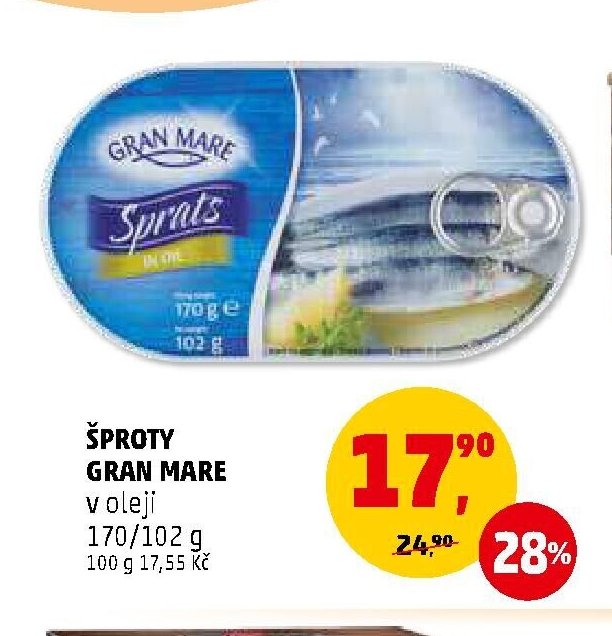 Šproty Gran Mare v oleji