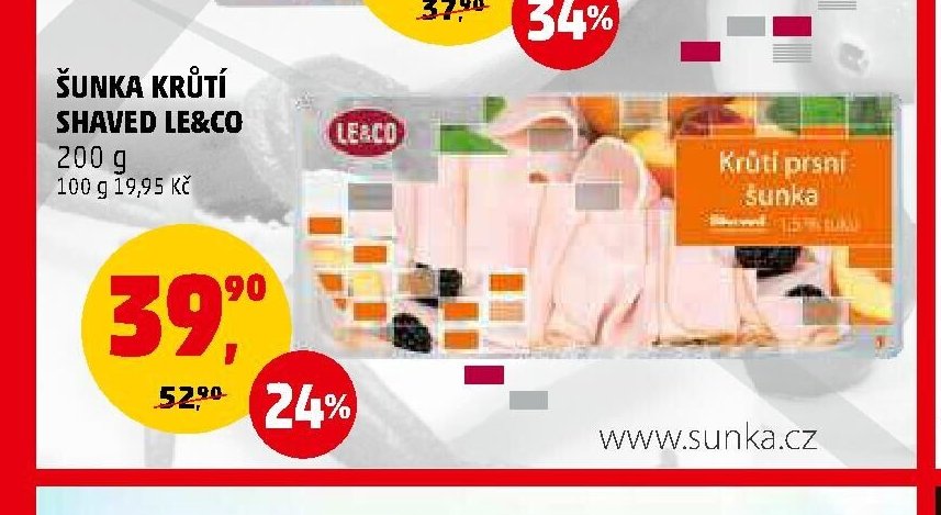 Šunka krůtí shaved LE&CO