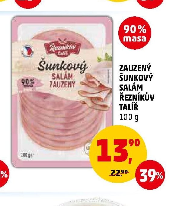 ZAUZENÝ ŠUNKOVÝ SALÁM ŘEZNÍKŮV TALÍŘ