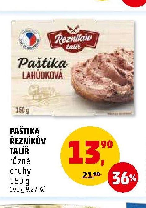 PAŠTIKA ŘEZNÍKŮV TALÍŘ různé druhy