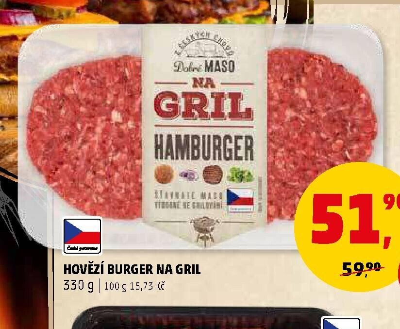 HOVĚZÍ BURGER NA GRIL