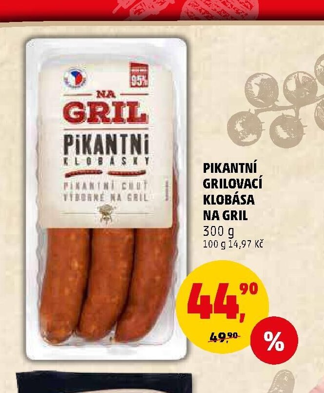 PIKANTNÍ GRILOVACÍ KLOBÁSA NA GRIL