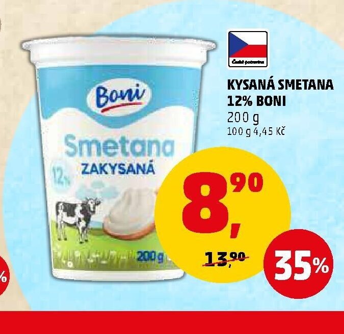Kysaná smetana 12% Boni