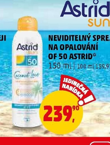 NEVIDITELNÝ SPREJ NA OPALOVÁNÍ OF 50 ASTRID