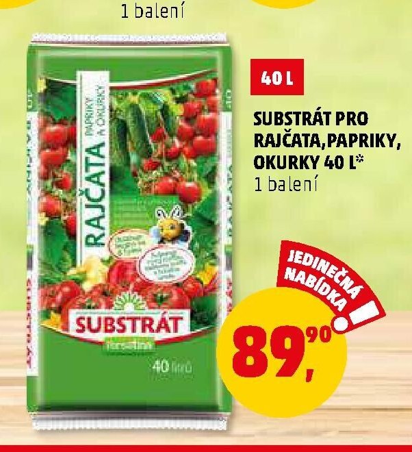 Substrát pro rajčata, papriky, okurky 40 l