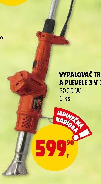 VYPALOVAČ TRÁVY A PLEVELE 3 V 1 2000 W