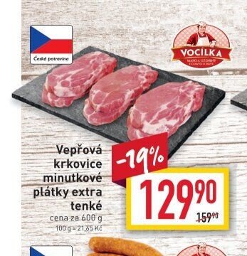 Vepřová krkovice minutkové plátky extra tenké