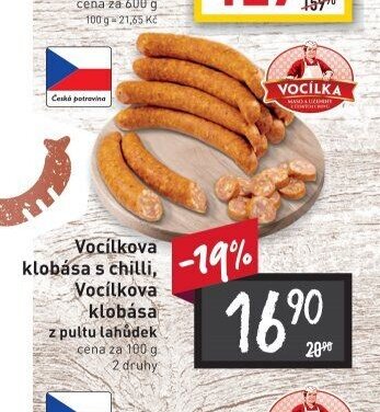 Vocílkova klobása s chilli, Vocílkova klobása z pultu lahůdek