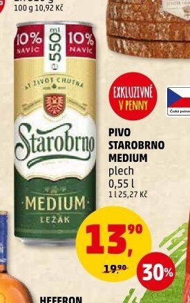 Pivo Starobrno Medium