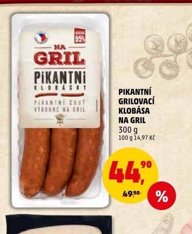 Pikantní grilovací klobása na gril