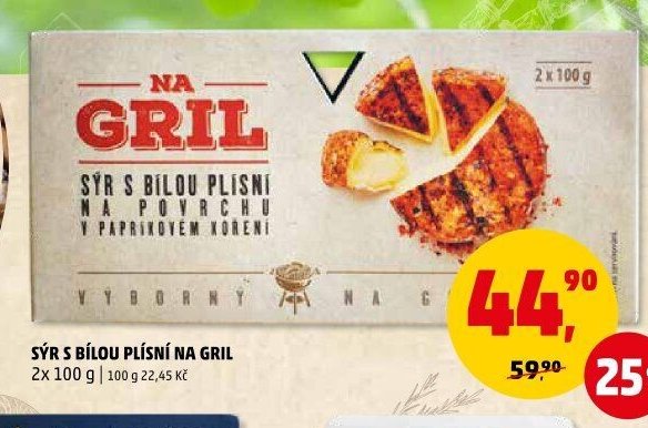 SÝR S BÍLOU PLÍSNÍ NA GRIL 2x 100 g
