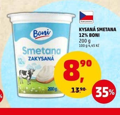 KYSANÁ SMETANA 12% BONI 200 g