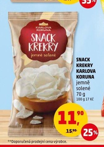 Snack Krekry Karlova Koruna jemně solené