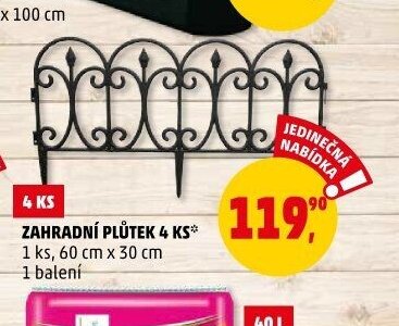ZAHRADNÍ PLŮTEK 4 KS 60 cm x 30 cm