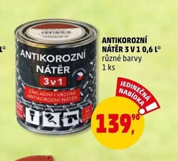ANTIKOROZNÍ NÁTĚR 3 V 1 0,6 L