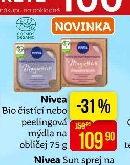 Nivea Bio čistící nebo peelingová mýdla na obličej 75 g