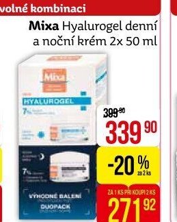 Mixa Hyaluron gel denní a noční krém 2x 50 ml