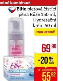 Ellie pleťová čistící pěna Růže 150 ml, Hydratační krém 50 ml