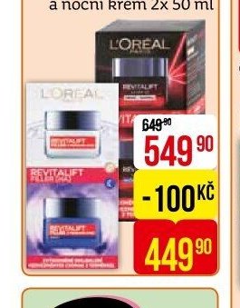 L'Oréal Paris Revitalift Laser nebo Filler, denní a noční krém 2x 50 ml