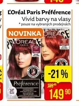 L'Oréal Paris Préférence Vivid barvy na vlasy