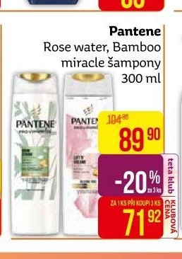 Pantene Rose water, Bamboo miracle šampony 300 ml