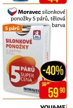 Moravec silonkové ponožky 5 párů, tělová barva