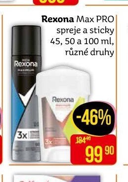 Rexona Max PRO spreje a sticky 45, 50 a 100 ml, různé druhy