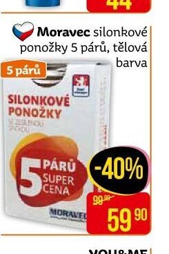 Moravec silonkové ponožky 5 párů, tělová barva