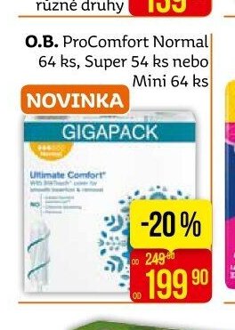 O.B. ProComfort Normal 64 ks, Super 54 ks nebo Mini 64 ks