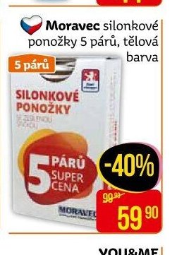 Moravec silonkové ponožky 5 párů, tělová barva
