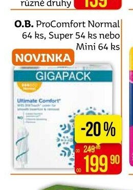 O.B. ProComfort Normal 64 ks, Super 54 ks nebo Mini 64 ks