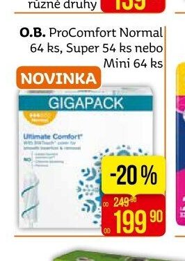 O.B. ProComfort Normal 64 ks, Super 54 ks nebo Mini 64 ks