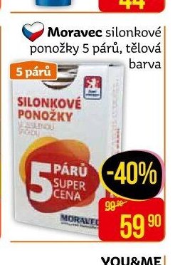 Moravec silonkové ponožky 5 párů, tělová barva