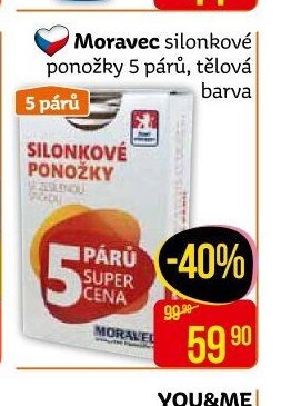 Moravec silonkové ponožky 5 párů, tělová barva
