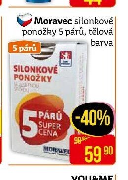Moravec silonkové ponožky 5 párů, tělová barva