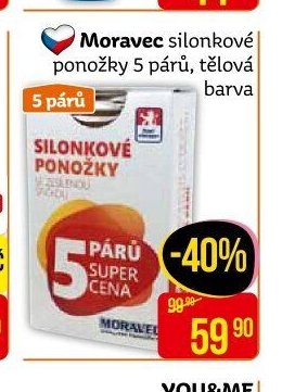 Moravec silonkové ponožky 5 párů, tělová barva