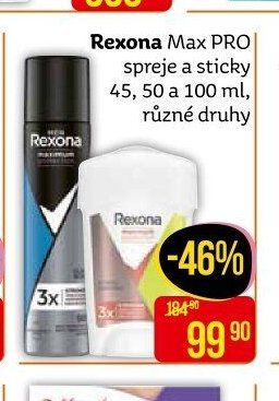 Rexona Max PRO spreje a sticky 45, 50 a 100 ml, různé druhy