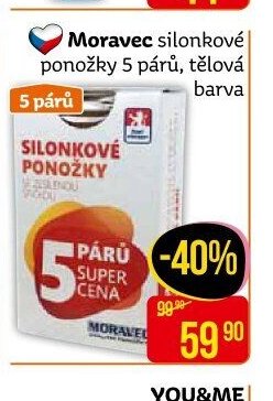 Moravec silonkové ponožky 5 párů, tělová barva