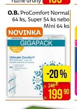 O.B. ProComfort Normal 64 ks, Super 54 ks nebo Mini 64 ks