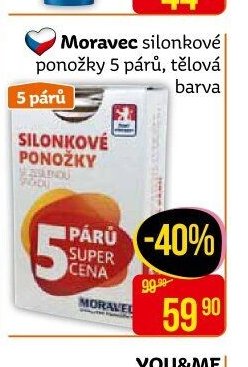 Moravec silonkové ponožky 5 párů, tělová barva