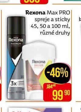Rexona Max PRO spreje a sticky 45, 50 a 100 ml, různé druhy