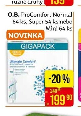 O.B. ProComfort Normal 64 ks, Super 54 ks nebo Mini 64 ks