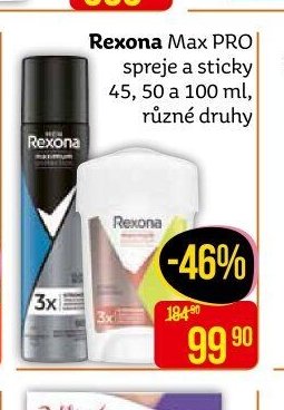 Rexona Max PRO spreje a sticky 45, 50 a 100 ml, různé druhy