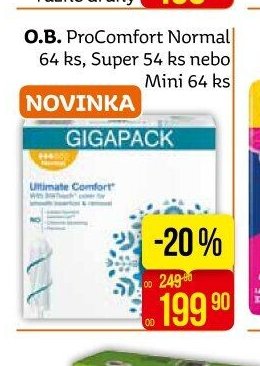 O.B. ProComfort Normal 64 ks, Super 54 ks nebo Mini 64 ks