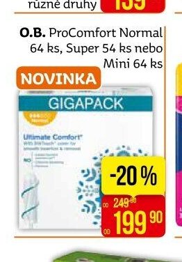 O.B. ProComfort Normal 64 ks, Super 54 ks nebo Mini 64 ks